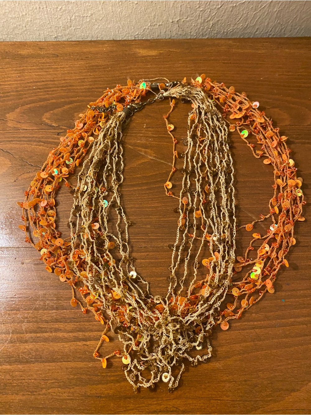 Vintage Women’s Costume Jewelry Lot Of 2 Sequin Beaded Necklaces